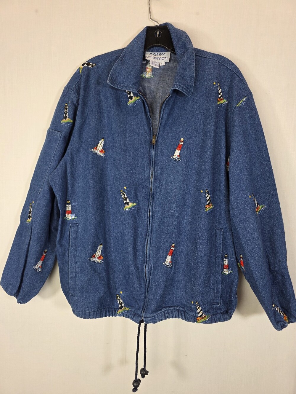 Vintage Casey Coleman Embroidered Lighthouse Denim Ja… - Gem